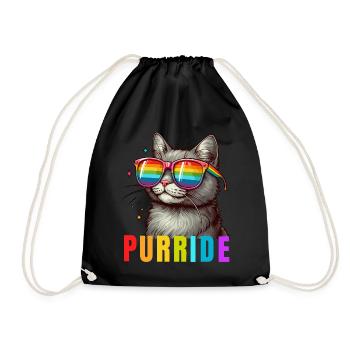 Purride Cat Pride Monat LGBTQ Rainbow Gay Parade - Turnbeutel - Schwarz - Vorne