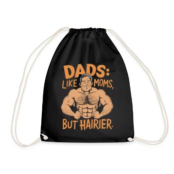Les papas : comme les mamans, mais les motifs les plus poilus - Sac de sport léger - noir - Devant