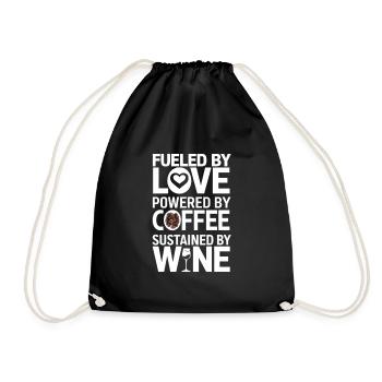 Alimenté par l’amour alimenté par le café - Sac de sport léger - noir - Devant