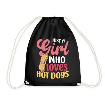Hot Dog Adult Girl Juste une fille qui - Sac de sport léger - noir - Devant