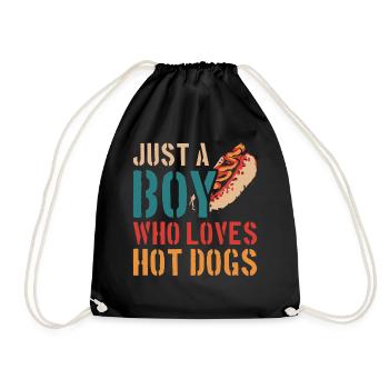 Hot Dog Adult Boy Just A Boy Who - Drawstring Bag - black - Front