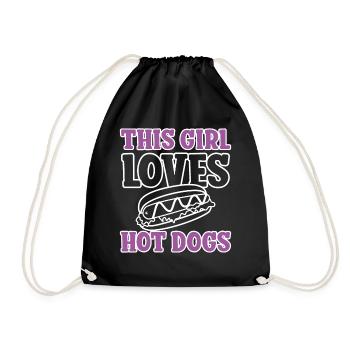 Hot Dog Adult Girl Cette fille aime - Sac de sport léger - noir - Devant