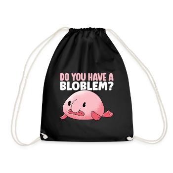 Poisson blob mignon poisson laid - Sac de sport léger - noir - Devant