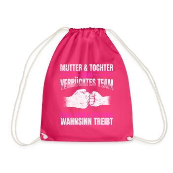 Mutter & Tochter Zusammen unschlagbar - Turnbeutel - Fuchsia - Vorne
