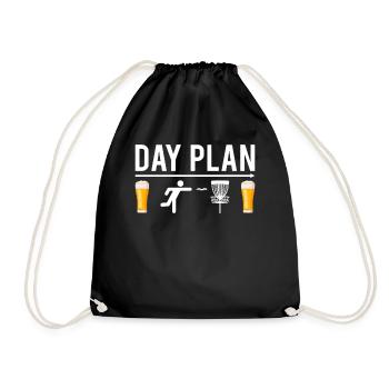 Disc Golf Day Plan Disc Golf Player Disc Golfer - Turnbeutel - Schwarz - Vorne