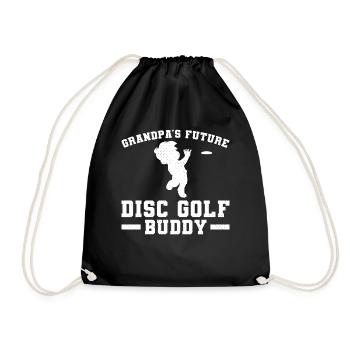 Grandpa's future disc golf buddy Disc Golfer Kids - Drawstring Bag - black - Front