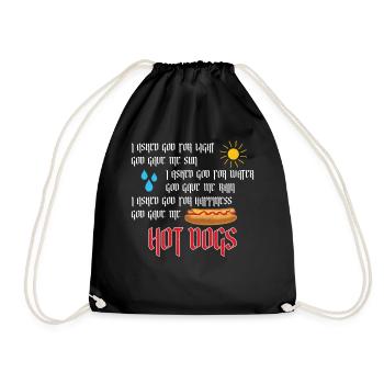 Hot Dog Adult I Asked For Light - Drawstring Bag - black - Front