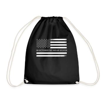 En octobre, nous portons le drapeau américain argenté Apraxia - Sac de sport léger - noir - Devant