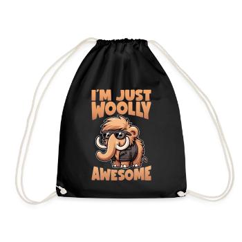 Wollmammut Mammut Mammut Geschenk - Turnbeutel - Schwarz - Vorne