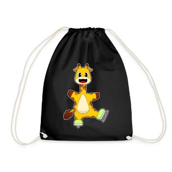 Giraffe Eislaufen Schlittschuhe - Drawstring Bag - black - Front