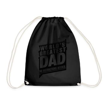World's Greatest Dad - Ohne Anleitung - Turnbeutel - Schwarz - Vorne