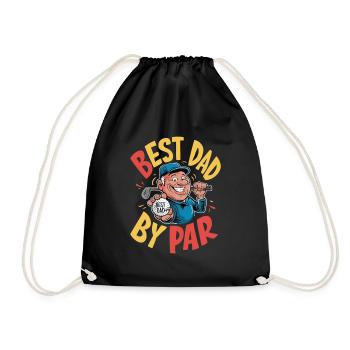 Best dad in golf - unique style - Drawstring Bag - black - Front