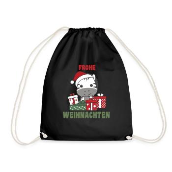 Joyeux Noël Zèbre Réveillon de Noël Zèbres - Sac de sport léger - noir - Devant