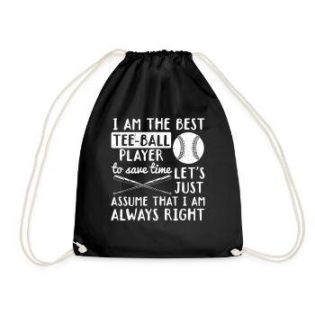 I am the best Tee-ball player - Funny Teeball Quot - Turnbeutel - Schwarz - Vorne
