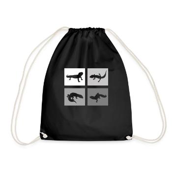 Terrarium, Reptiles, Aquarium, Lizards, Leopard Geckos - Drawstring Bag - black - Front