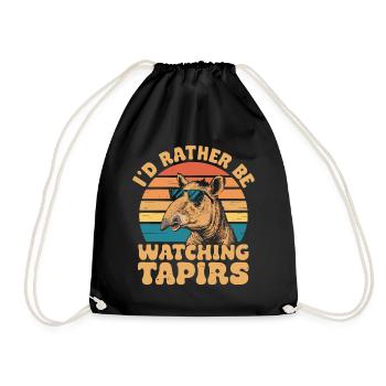 Funny Tapir Saying - Drawstring Bag - black - Front