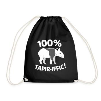 Funny Tapir Saying - Drawstring Bag - black - Front