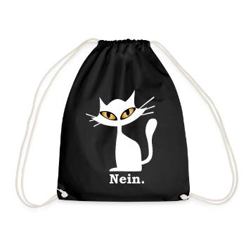 Nein Katze lustig grimmige Katze böser Blick - Turnbeutel - Schwarz - Vorne
