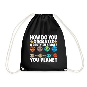 Astronomie Mignonne Planète Système Solaire Galaxie - Sac de sport léger - noir - Devant