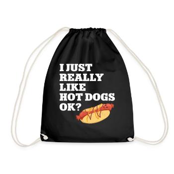 Hot Dog Adult I Just Really Like - Drawstring Bag - black - Front