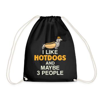 Hot Dog Adult I Like Hot Dogs And - Turnbeutel - Schwarz - Vorne