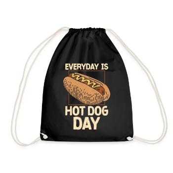 Hot Dog Adult Every Day Is Hot Dog - Drawstring Bag - black - Front