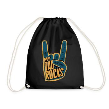 My Daddy Rocks Hand Sign Graphic - Drawstring Bag - black - Front