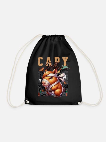 Capybara Capyzilla - Turnbeutel - Schwarz
