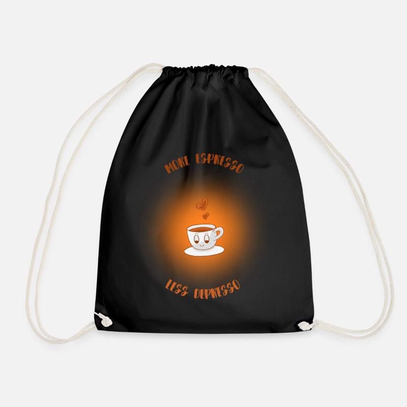 Espresso, Coffee, Kaffee, Latte, Geschenkidee, Fun - Turnbeutel - Schwarz