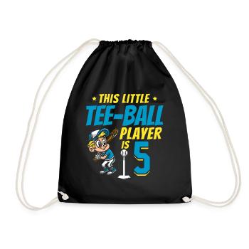 Tee-ball player Party 5th Birthday Tee-ball player - Drawstring Bag - black - Front