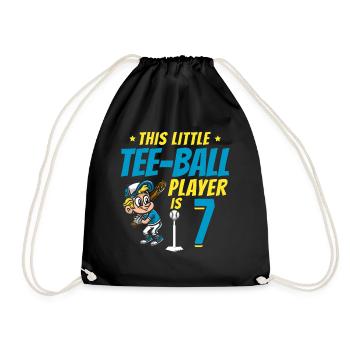 Tee-ball player Party 7th Birthday Tee-ball player - Drawstring Bag - black - Front