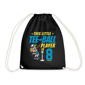 Tee-ball player Party 8th Birthday Tee-ball player - Drawstring Bag - black - Front