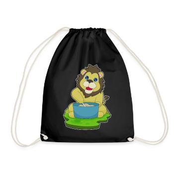 Lion Cook Cooking Pot Cooking - Drawstring Bag - black - Front
