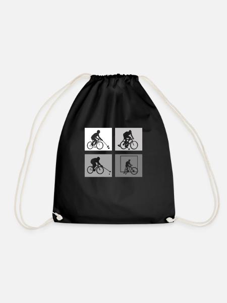 Bicycle Bicycle Polo Cyclist Bicycle Polo Bicycle - Drawstring Bag - black