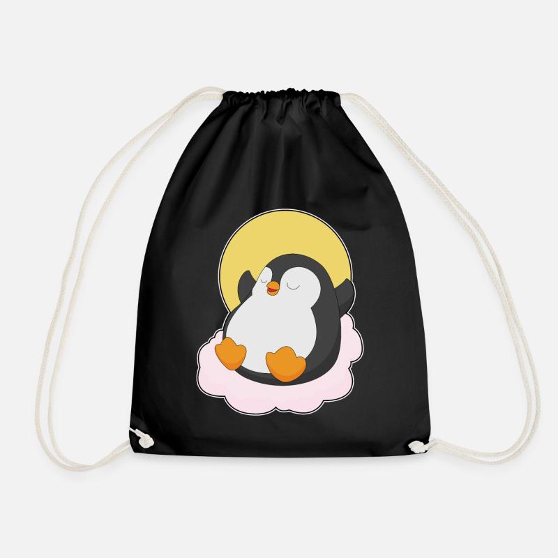 Pinguin Wolken - Turnbeutel - Schwarz