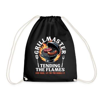 Grillmeister BBQ Barbecue Grill Grilling Saying - Drawstring Bag - black - Front