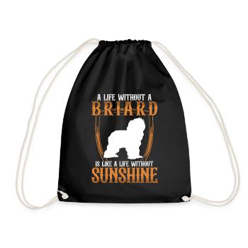 Life without Briard Berger de Brie - Drawstring Bag - black - Front