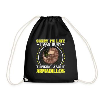 Thought of armadillo Armadillo Armadillo - Drawstring Bag - black - Front