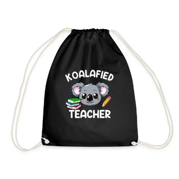 koalafied Teacher, Teacher Koala - Turnbeutel - Schwarz - Vorne
