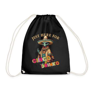 Fiesta Alien Spruch Lustiger Cinco De Mayo Feier - Turnbeutel - Schwarz - Vorne