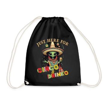 Fiesta Alien Spruch Lustiger Mexiko Feiertag - Turnbeutel - Schwarz - Vorne
