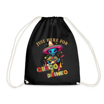 Fiesta Alien Spruch Lustiger Mexikanischer - Turnbeutel - Schwarz - Vorne