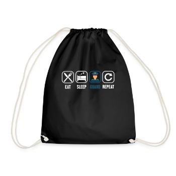 Manger Dormir Garde Policiers Répétitif Corrections - Sac de sport léger - noir - Devant