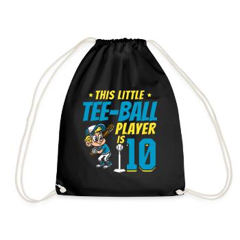Tee-ball player Party 10th Birthday Tee-ball playe - Turnbeutel - Schwarz - Vorne