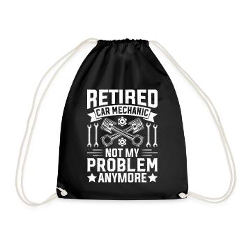 Retired car mechanic not my problem anymore - Drawstring Bag - black - Front