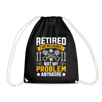 Retired car mechanic Auto Mechanic Retired Car Mec - Drawstring Bag - black - Front