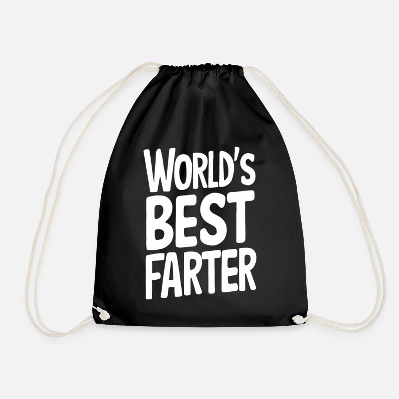 World's Best Father Funny Saying - Drawstring Bag - black