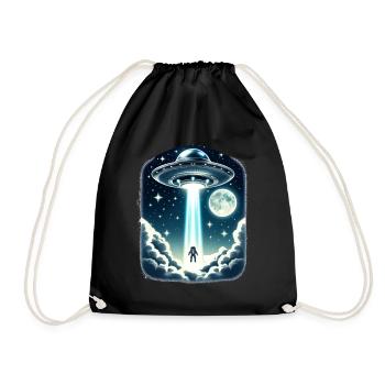 UFO abduction - Drawstring Bag - black - Front
