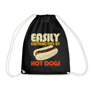 hot-dog adulte facilement distrait par - Sac de sport léger - noir - Devant