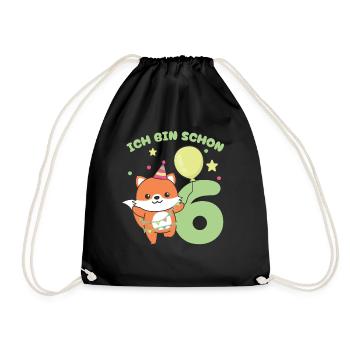 J’ai déjà 6 enfants d’anniversaire de renard - Sac de sport léger - noir - Devant
